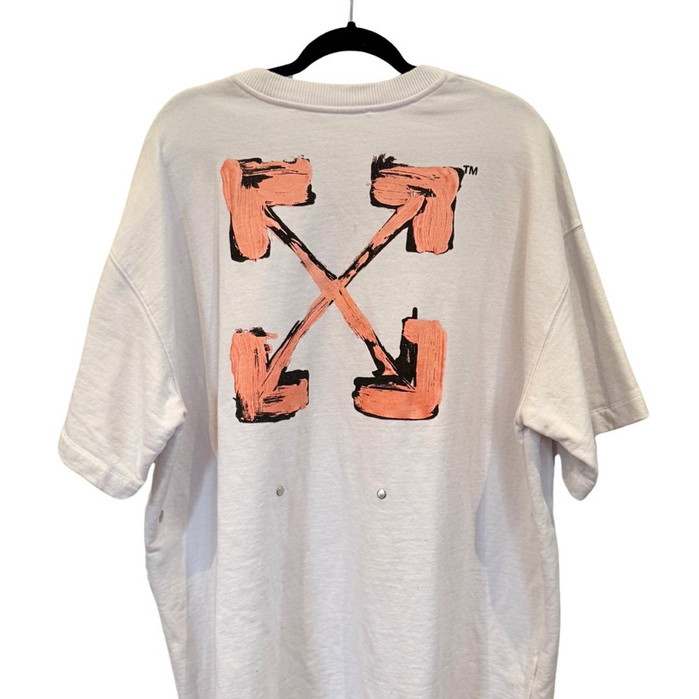 Off-White White Tee with Bold Orange Design
